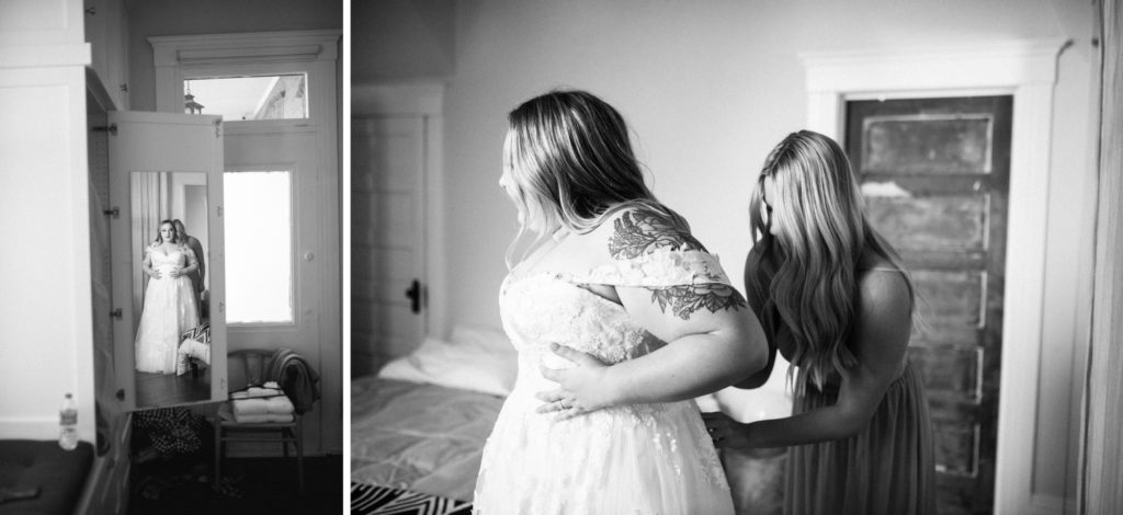 putting-on-wedding-dress-meredith-amadee-photography
