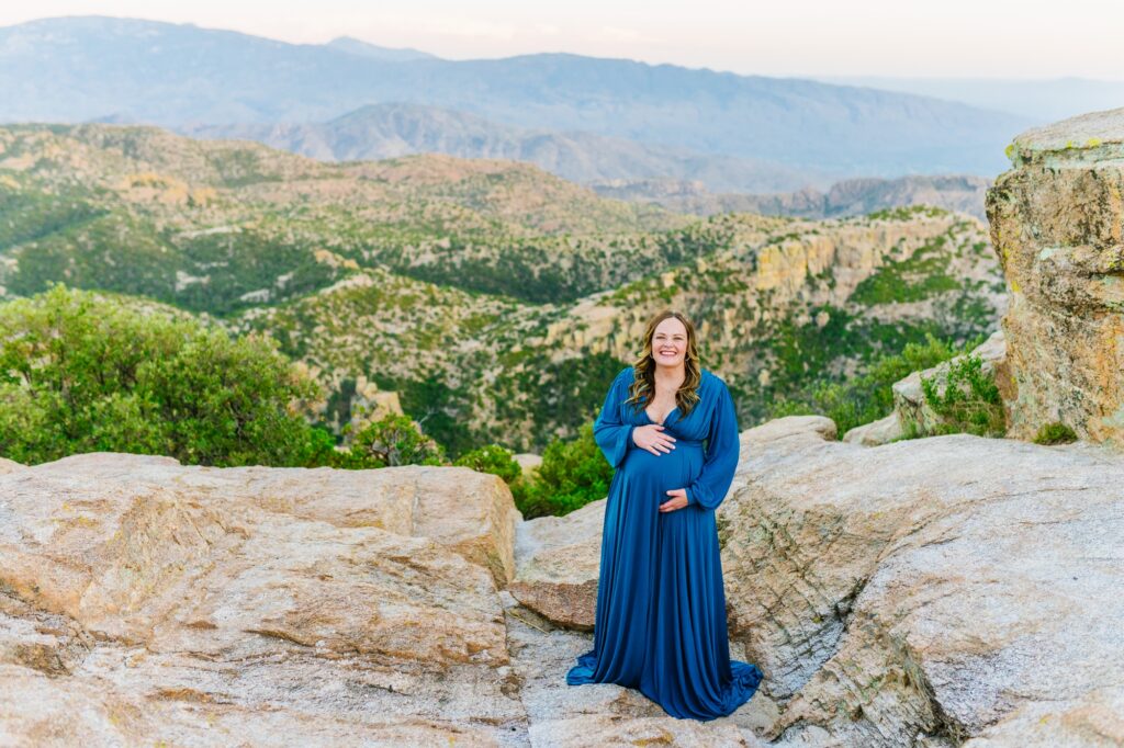 Maternity photos with flowy dress